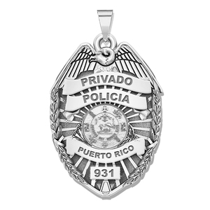 Personalized Puerto Rico Police Badge with Your Rank and Number