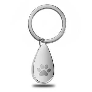 Tear Drop Shape Dog Paw Cremation and Ash Vessel Keychain