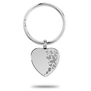 Heart Shape Butterfly Cremation and Ash Vessel Keychain