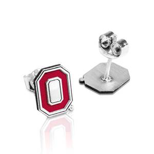 Pair Of Color Enamel Ohio State O Logo Earrings