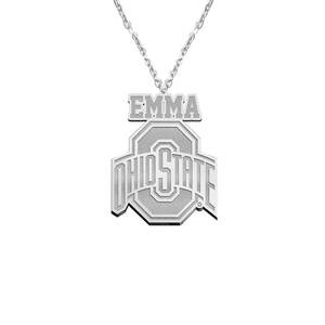 Ohio State University Logo with Name Necklace