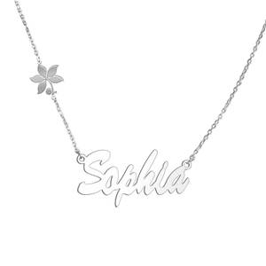 Ohio State University Name Necklace with Buckeye Leaf Charm