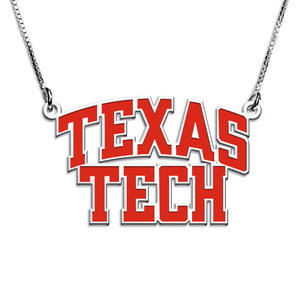 Texas Tech University Color Enamel Block Necklace