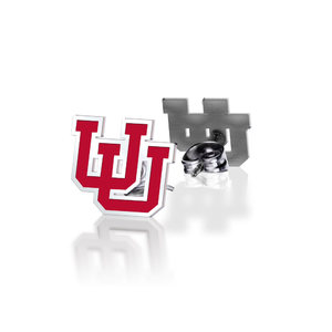Pair Of University of Utah Color Enamel Intertwined U Earrings