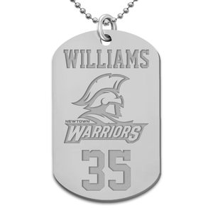Stainless Steel Personalized Name  Number and Your Team Logo Dog Tag with Chain