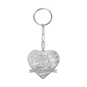 America 250 Patriotic Heart Keychain