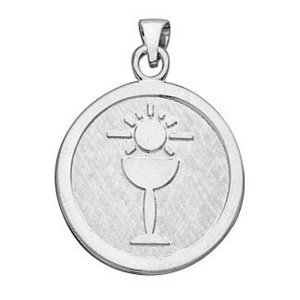 Sterling Silver First Holy Communion Religious Medal