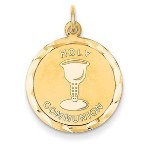 14K Gold Holy Communion Religious Medal