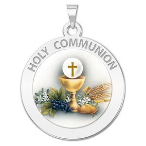 Holy Communion Religious Chalice Medal  Color EXCLUSIVE 