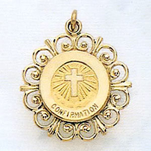 14K Gold Confirmation Religious Medal