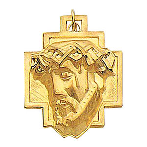 14K Gold Christ Head