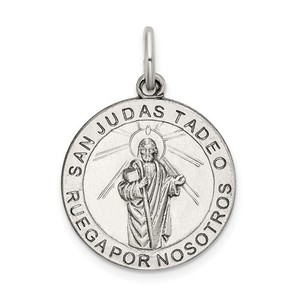 Sterling Silver Antiqued Spanish St  Jude Thaddeus Pendant