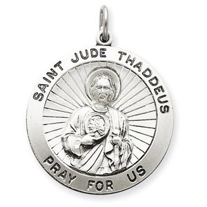 Silver Round Saint Jude Medal