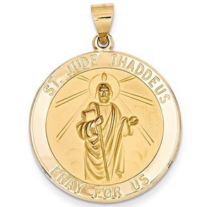 14k Yellow Gold Saint Jude Thaddeus Round Charm
