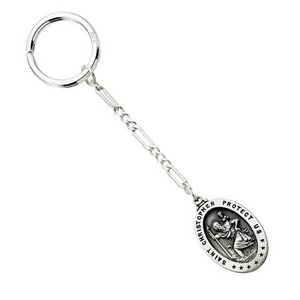 Sterling Silver Saint Christopher Keychain