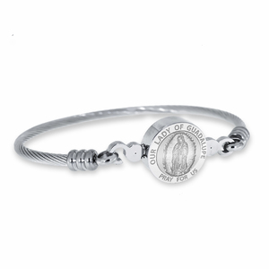 Stainless Steel Our Lady of Guadalupe Bangle Bracelet