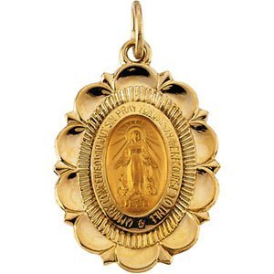 Miraculous Medal with Floral Border
