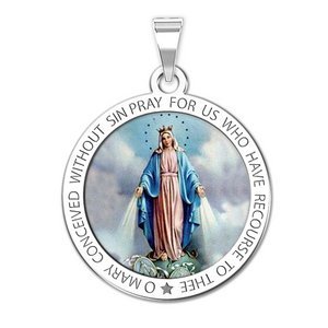Miraculous Medal Round Color  EXCLUSIVE 
