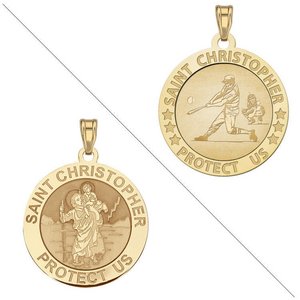 Baseball   Saint Christopher Doubledside Sports Religious Medal  EXCLUSIVE 