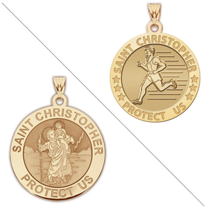 Men s Track   Field   Saint Christopher Doubledside Sports Religious Medal  EXCLUSIVE 