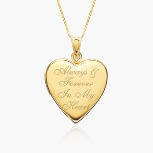 14k Yellow Gold Always   Forever In My Heart Photo Locket