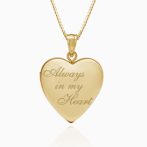 14k Yellow Gold Always In My Heart Photo Locket