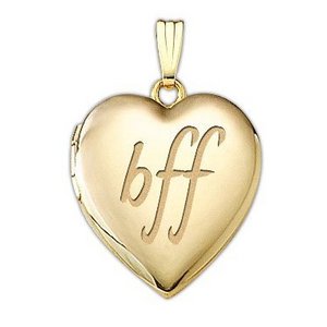 14k Gold Filled BFF Heart Photo Locket