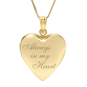 14k Yellow Gold Always In My Heart Photo Locket