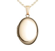 Solid 14k Yellow Gold Oval Photo Locket