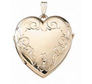 Solid 14K Yellow Gold Heart Four Photo Locket