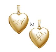 Solid 14K Yellow Gold Initial Heart Photo Locket