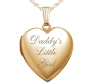 Yellow Gold Daddy s Little Girl Heart Photo Locket