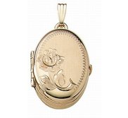 Solid 14K Yellow Gold Oval Four Photo Locket