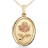 14K Gold Filled Rose Oval Photo Locket