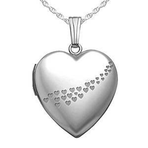 Sterling Silver   Sweetheart   Cascade of Hearts  Heart Photo Locket