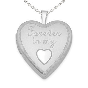 Sterling Silver   Forever in my Heart   Heart Photo Locket