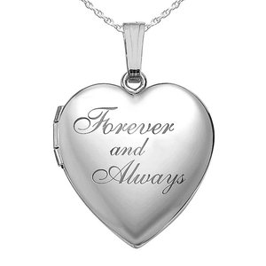 Sterling Silver Forever   Always Heart Photo Locket