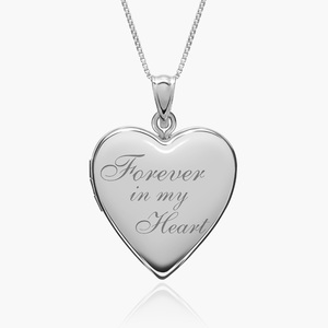 Sterling Silver  Forever In My Heart  Heart Photo Locket