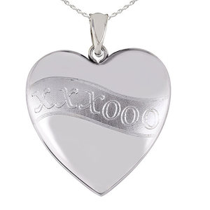 Sterling Silver XOXO Love Heart Photo Locket
