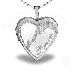 Sterling Silver Heart Forever Photo Locket