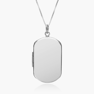 Sterling Silver Dog Tag Photo Locket