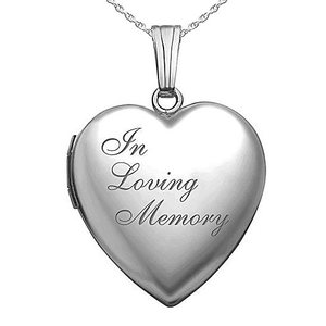 Sterling Silver   In Loving Memory   Heart Photo Locket