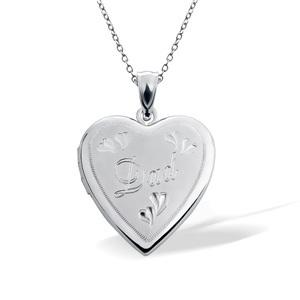 Sterling Silver Dad Locket With Heart Design
