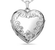 Sterling Silver Heart Four Photo Locket