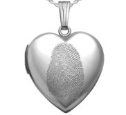 Sterling Silver Fingerprint Heart Photo Locket