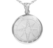 Sterling Silver Nautical Compass Round Photo Locket