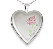 Sterling Silver Flower Heart Photo Locket