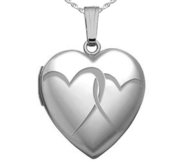 Sterling Silver  Interlocking Hearts  Heart Photo Locket
