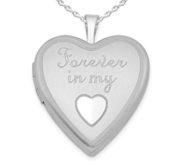 Sterling Silver   Forever in my Heart   Heart Photo Locket