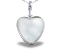 Sterling Silver Glass Heart Photo Locket